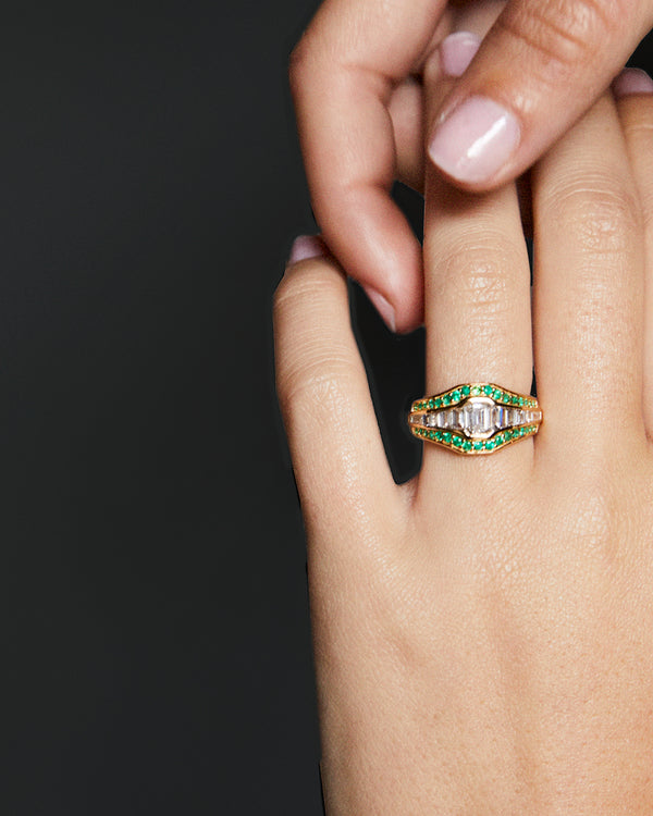 Cascading Modern Halo Ring