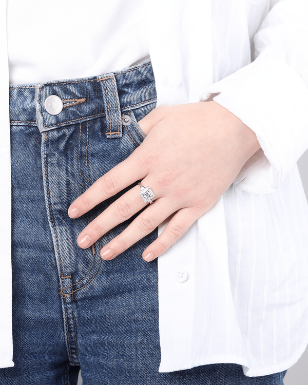 Odette Sterling Silver Square Ring