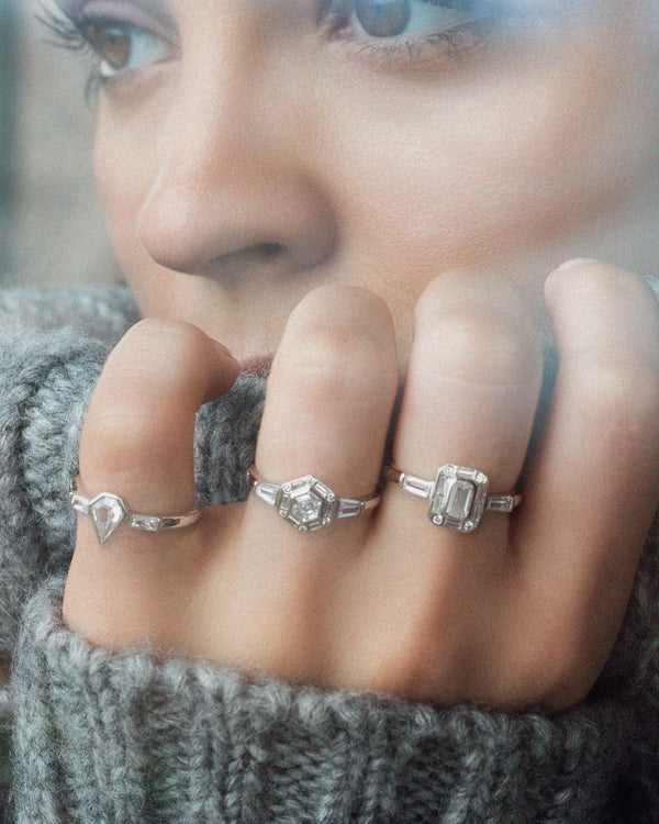 Eve Silver Ring Rings V by Laura Vann