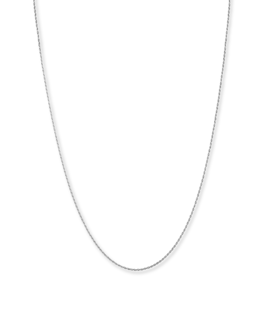 Rhodium plated Twisted Rope chain