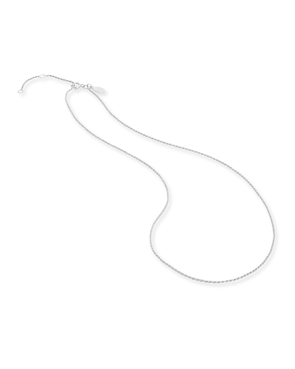 Rhodium plated Twisted Rope chain