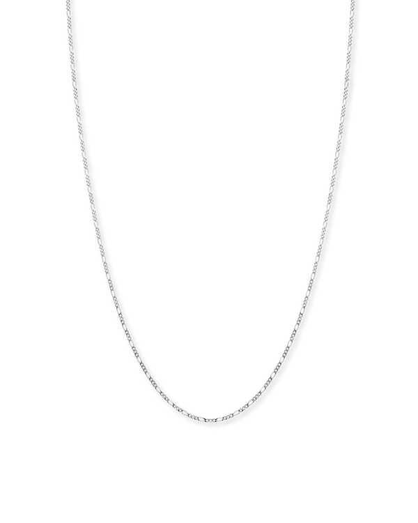 Rhodium plated Figaro chain