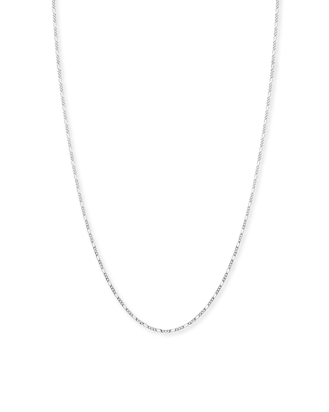 Rhodium plated Figaro chain