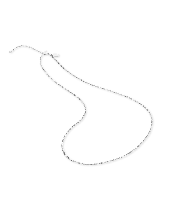 Rhodium plated Figaro chain