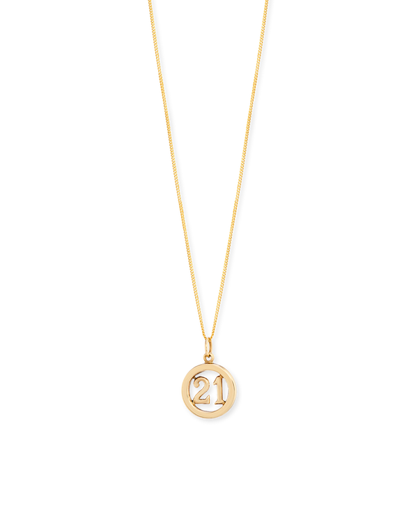 VINTAGE 9CT YELLOW GOLD 21 PENDANT