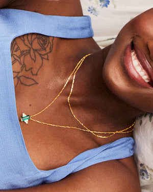 Audrey Necklace on Figaro Chain