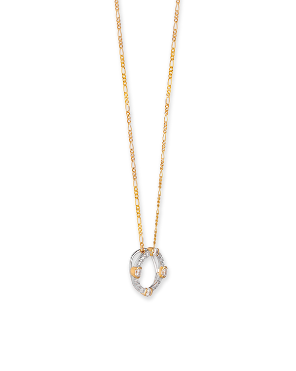 Luna Necklace on Figaro Chain