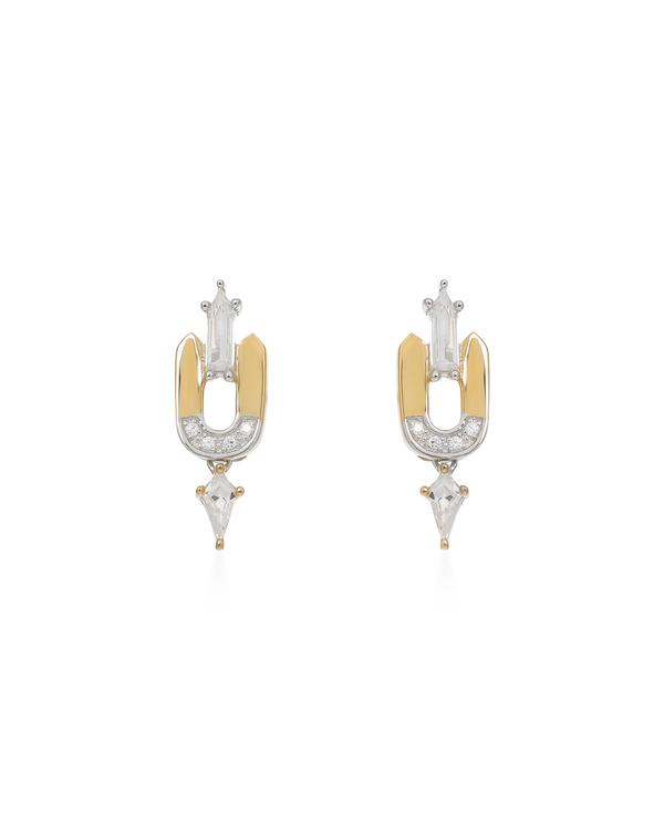 Leandra Sterling Silver Gold Stud Earrings