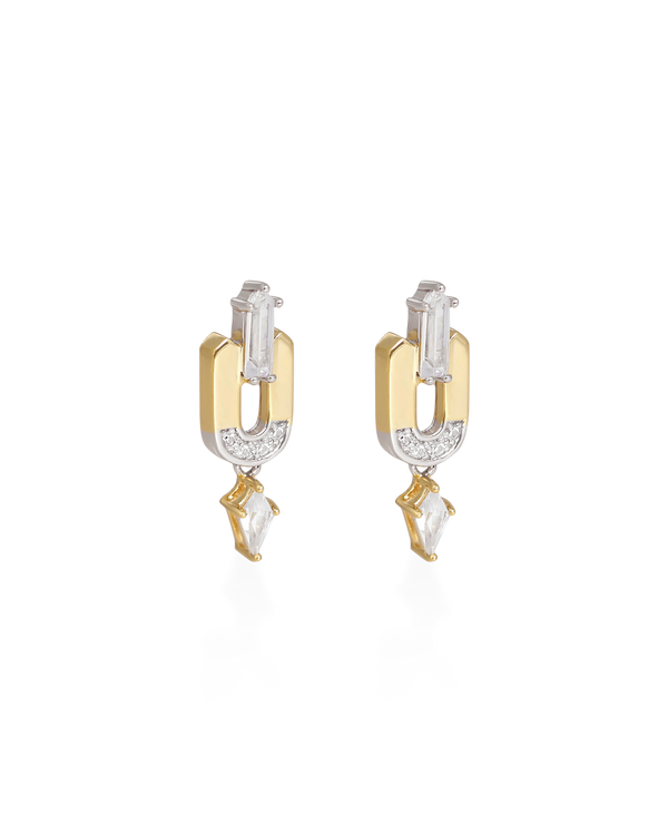 Leandra Sterling Silver Gold Stud Earrings