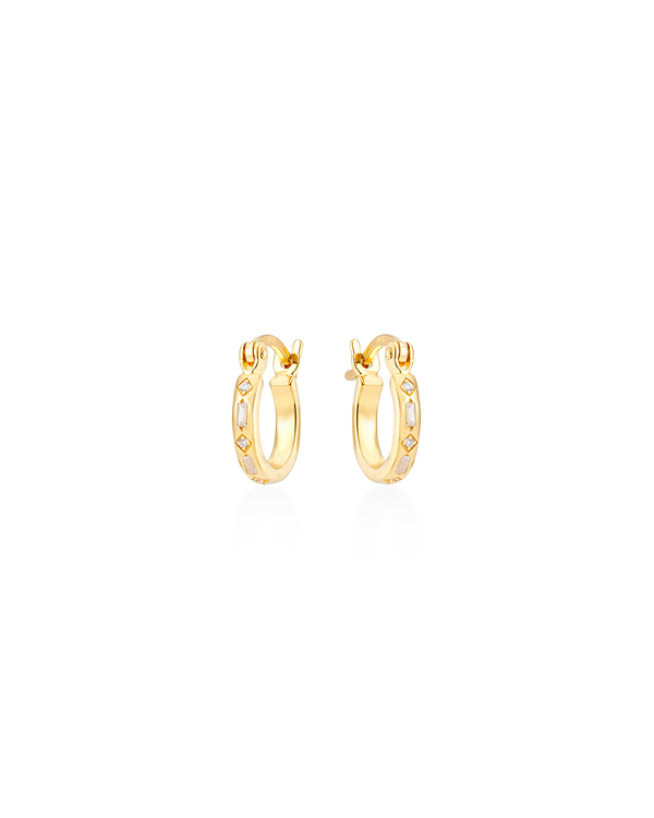 Iris Hoop Earrings + Rhombus Charms