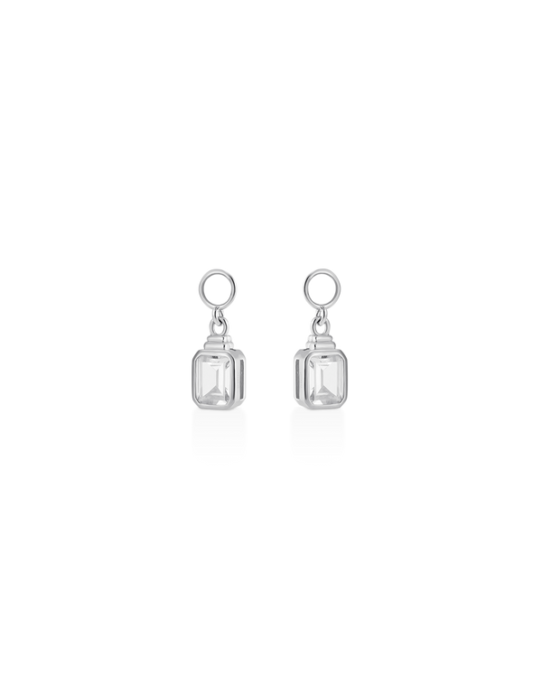 Emerald Cut Charms in Silver