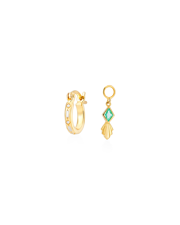 Iris Hoop Earrings + Rhombus Charms