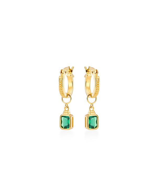 Frances Hoop Earrings + Emerald Cut Charms