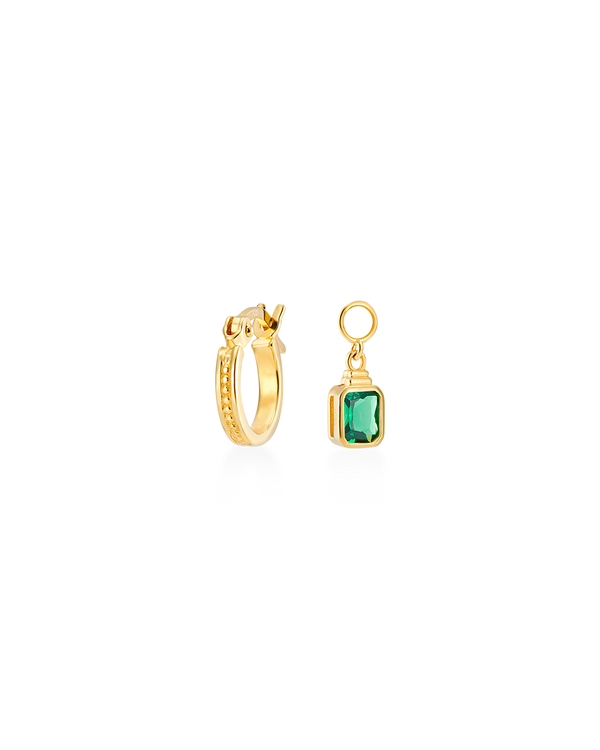 Frances Hoop Earrings + Emerald Cut Charms