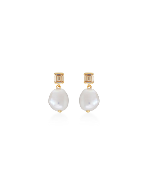 Bella Baroque Pearl Drop Earrings in Champagne | Extraordinary