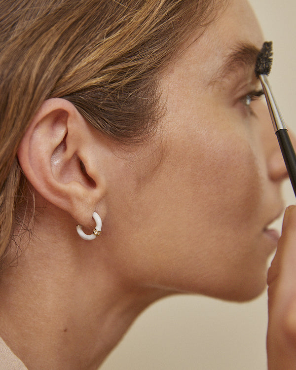 Erin White Enamel Hoops