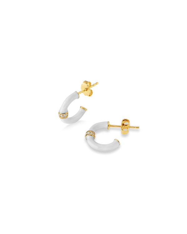 Erin White Enamel Hoops