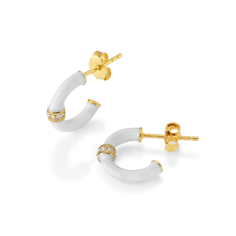 Erin White Enamel Hoops