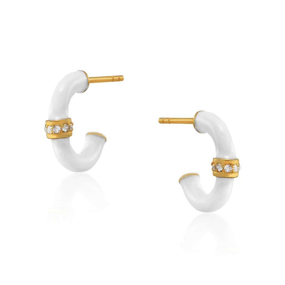 Erin White Enamel Hoops