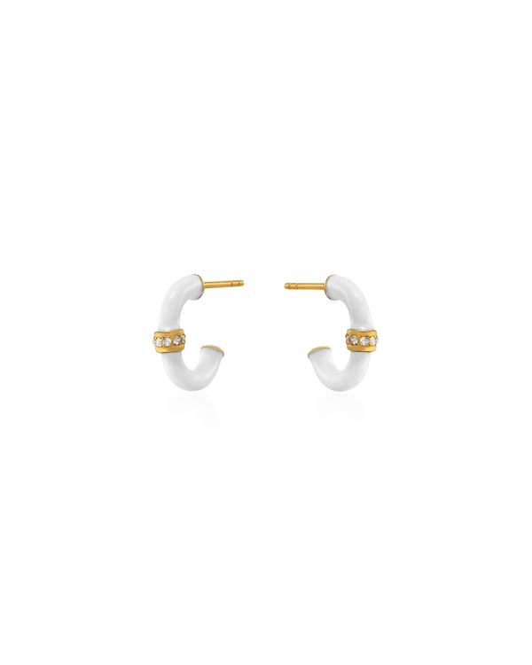 Erin White Enamel Hoops