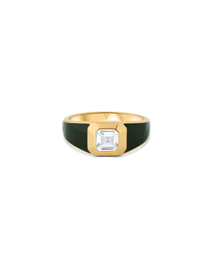 Sophie Green Enamel Signet Ring