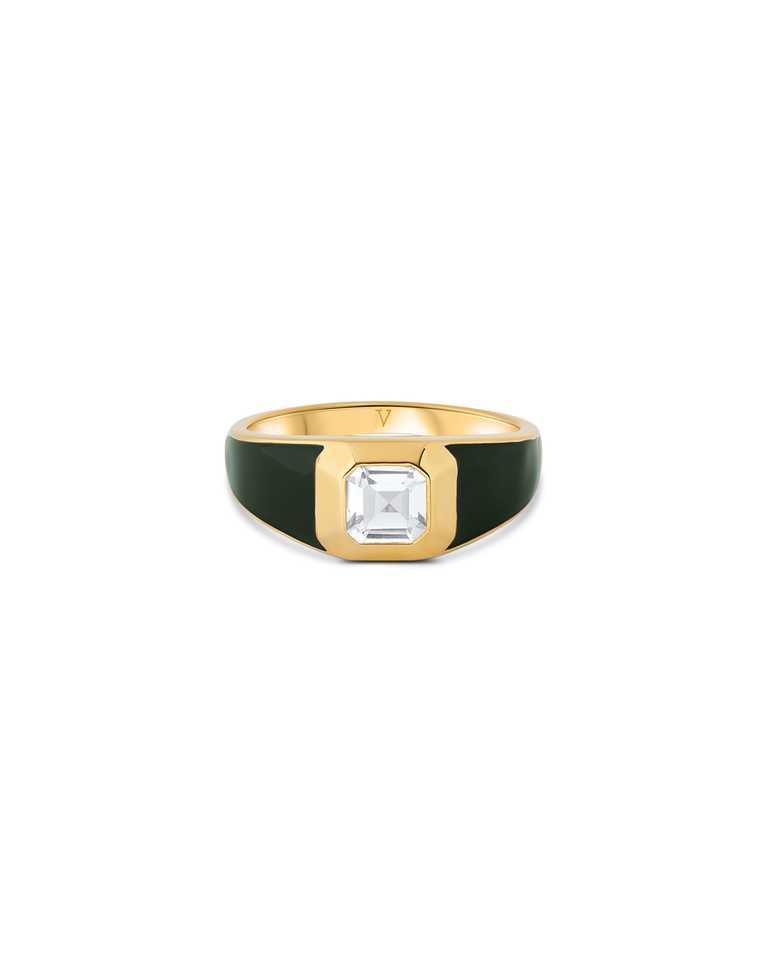 Sophie Green Enamel Signet Ring