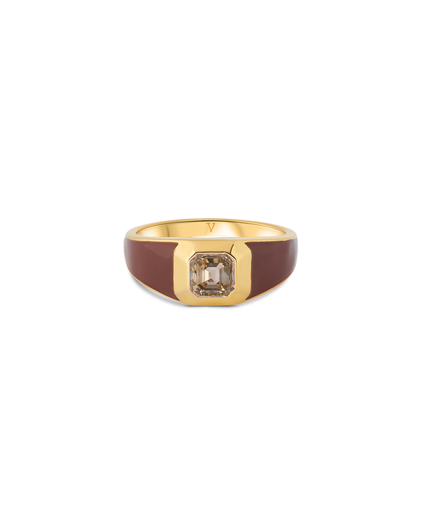 Sophie Brown Enamel Signet Ring