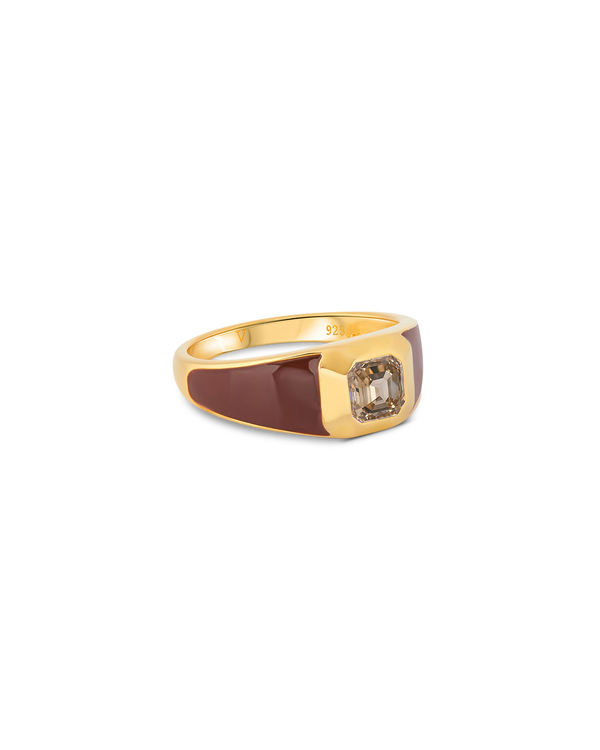 Sophie Brown Enamel Signet Ring
