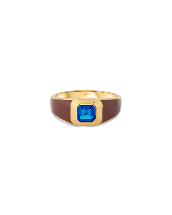 Sophie Brown Enamel Signet Ring