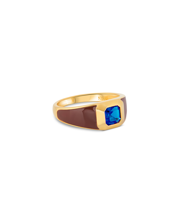 Sophie Brown Enamel Signet Ring