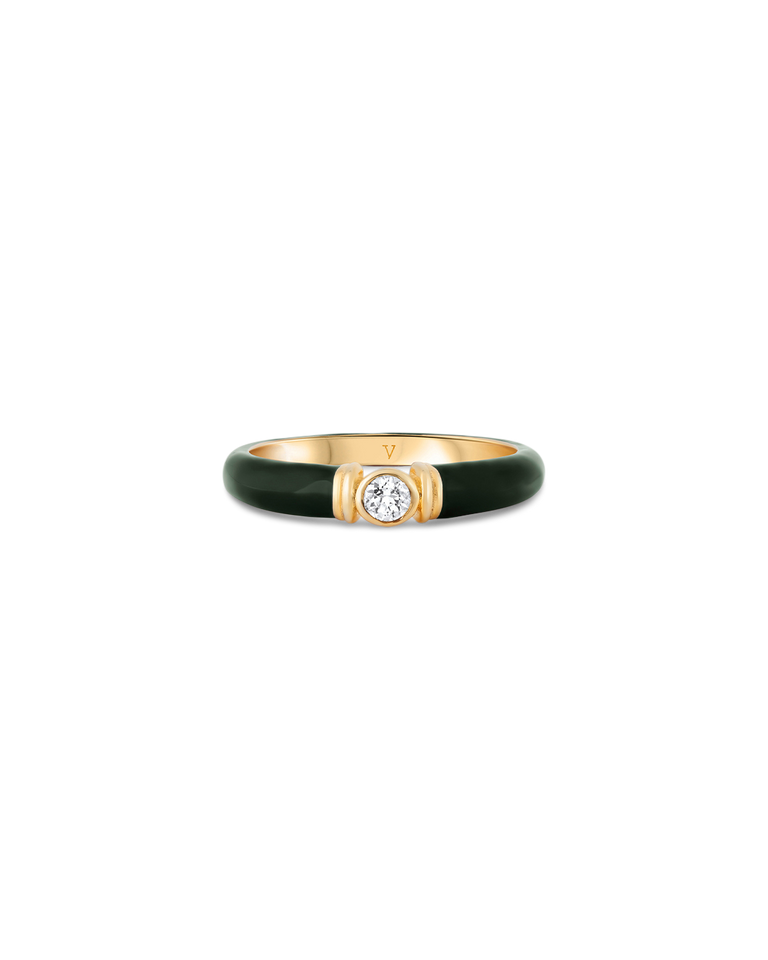 Kiki Green Enamel Ring