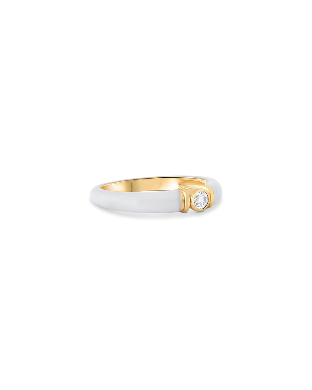 Kiki White Enamel Ring