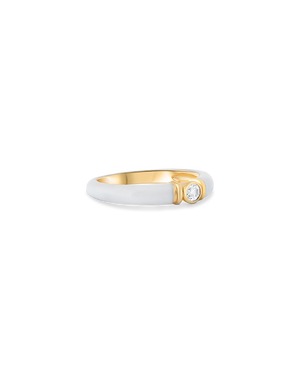 Kiki White Enamel Ring