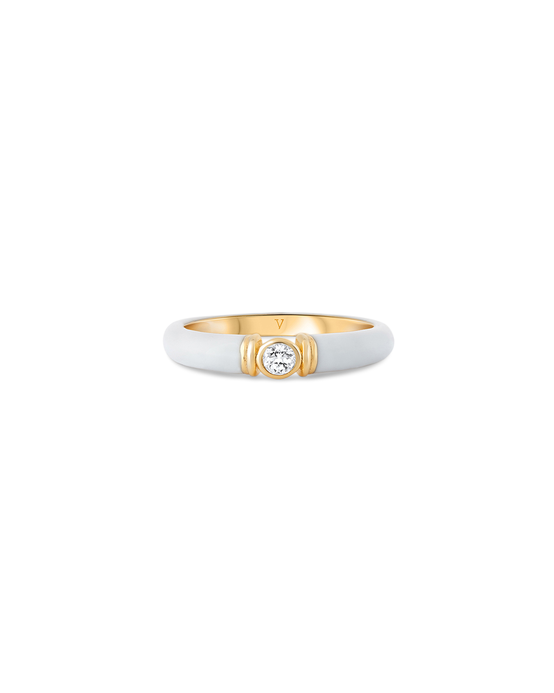 Kiki White Enamel Ring