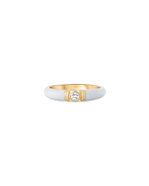 Kiki White Enamel Ring