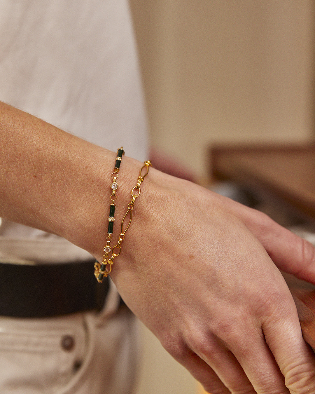 Marlowe Green Enamel Bracelet