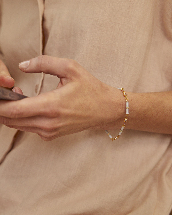 Marlowe White Enamel Bracelet