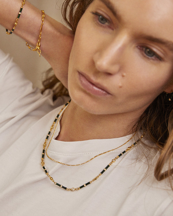 Marlowe Green Enamel Necklace
