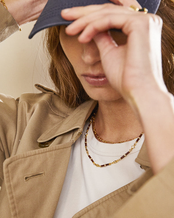 Marlowe Brown Enamel Necklace