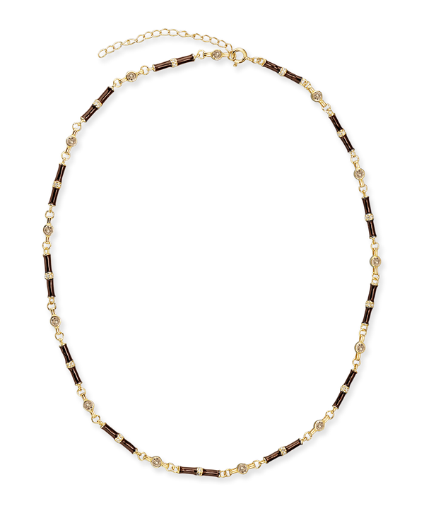 Marlowe Brown Enamel Necklace