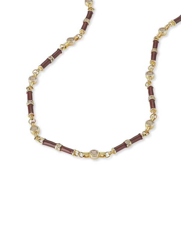 Marlowe Brown Enamel Necklace
