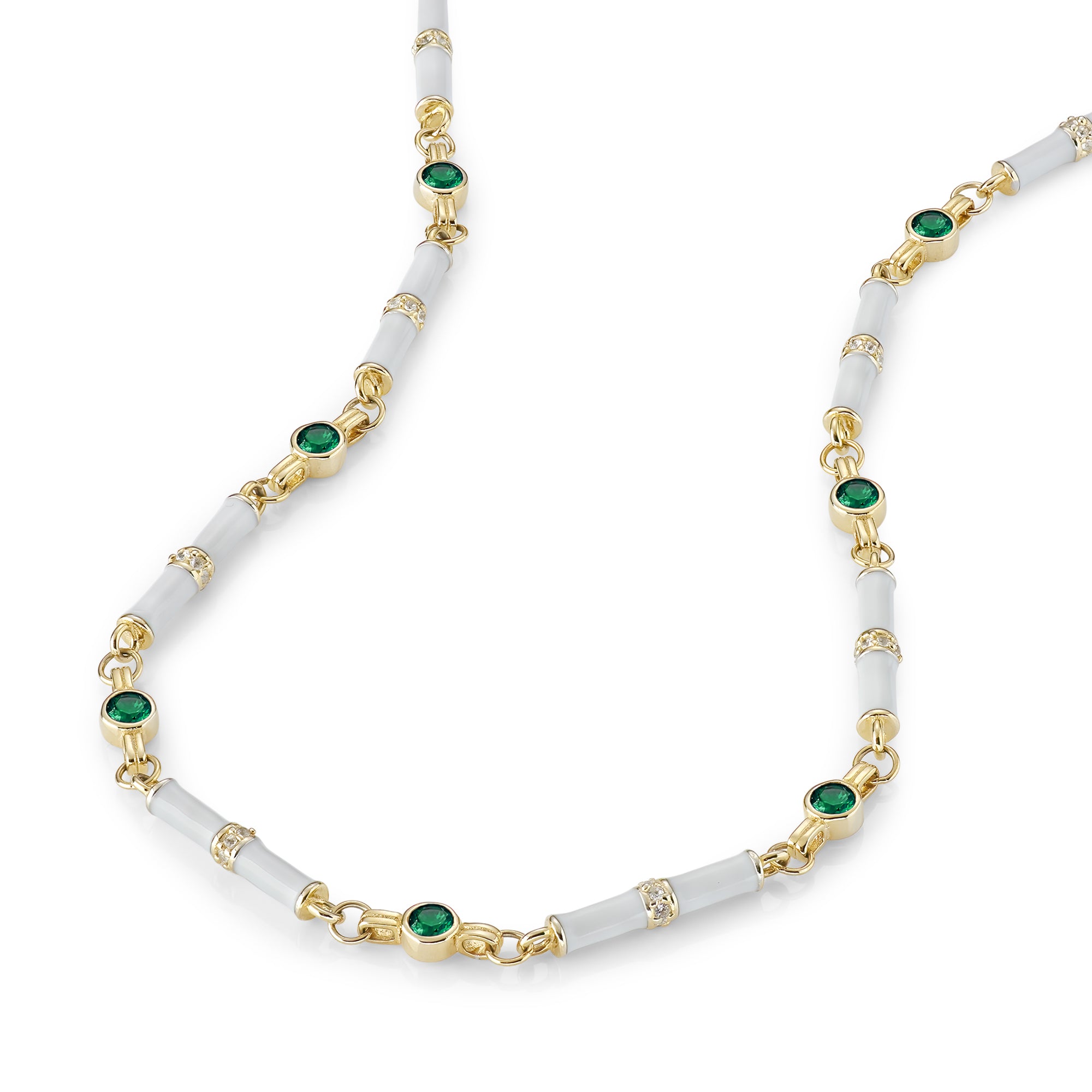 Marlowe White Enamel Necklace
