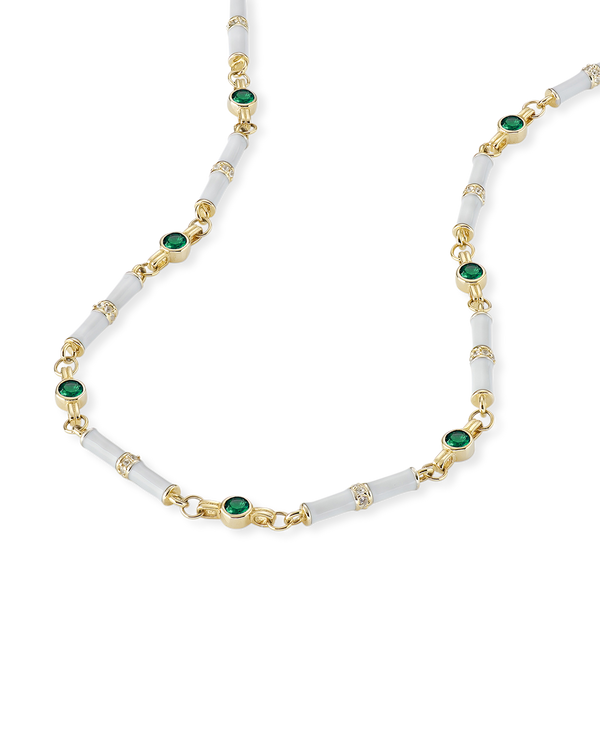 Marlowe White Enamel Necklace