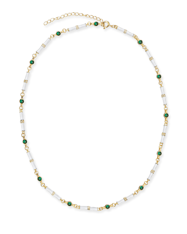 Marlowe White Enamel Necklace