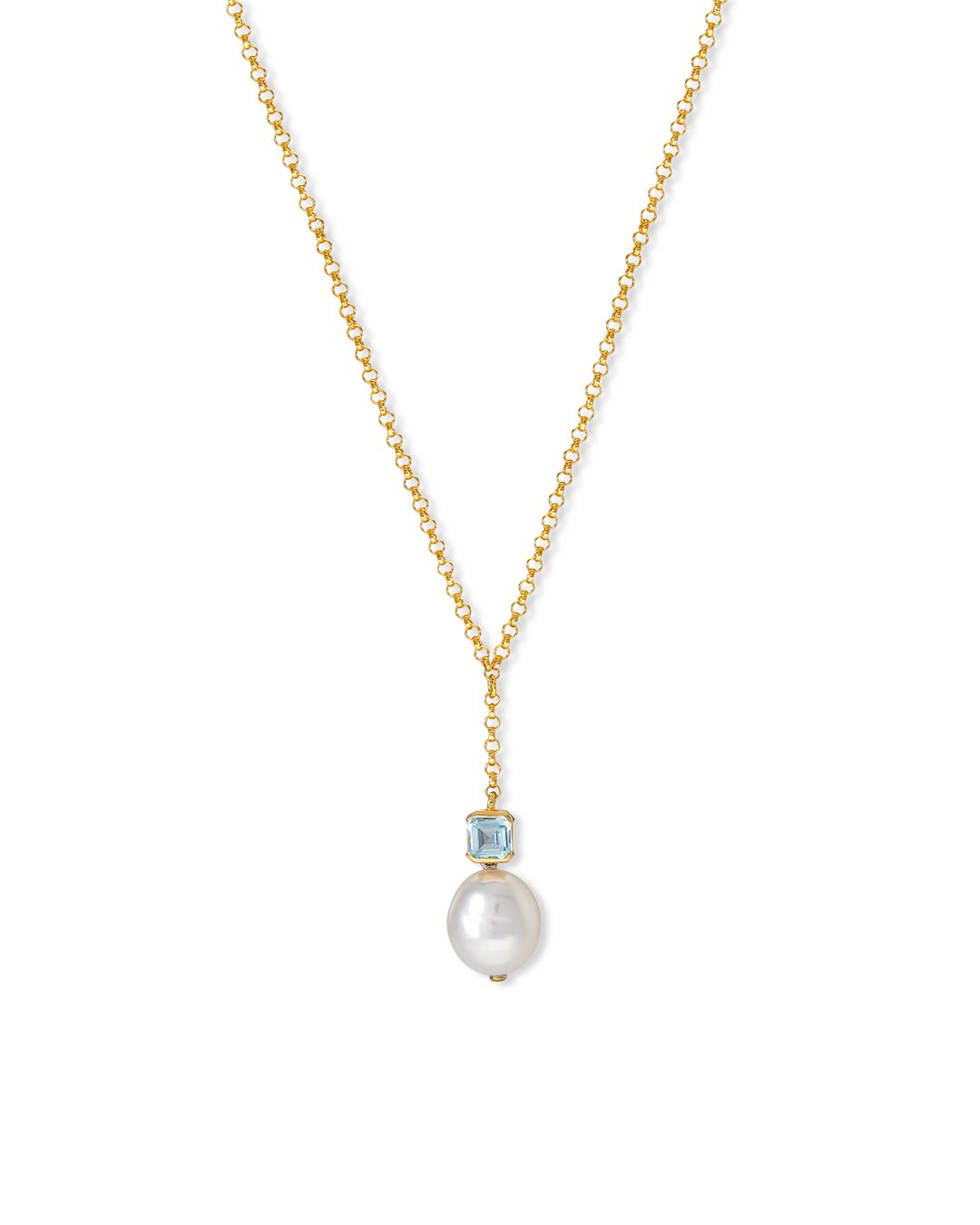 VB&CO Pearl Necklace with Crystal Quartz Pendant Gold Boutique