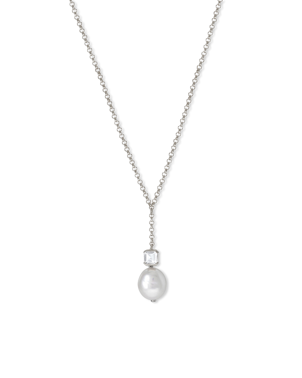 Bella Pearl and White Topaz Necklace