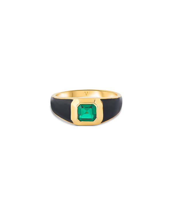 Sophie Black Enamel Signet Ring