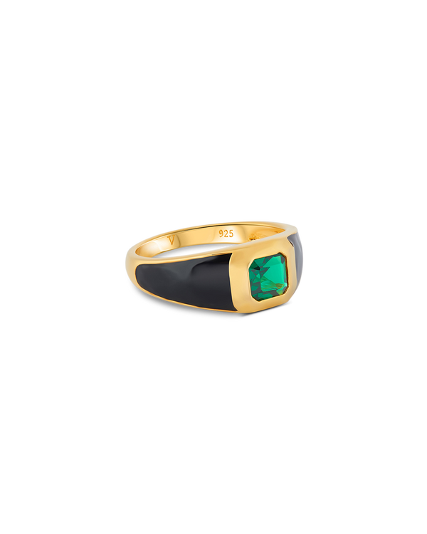 Sophie Black Enamel Signet Ring