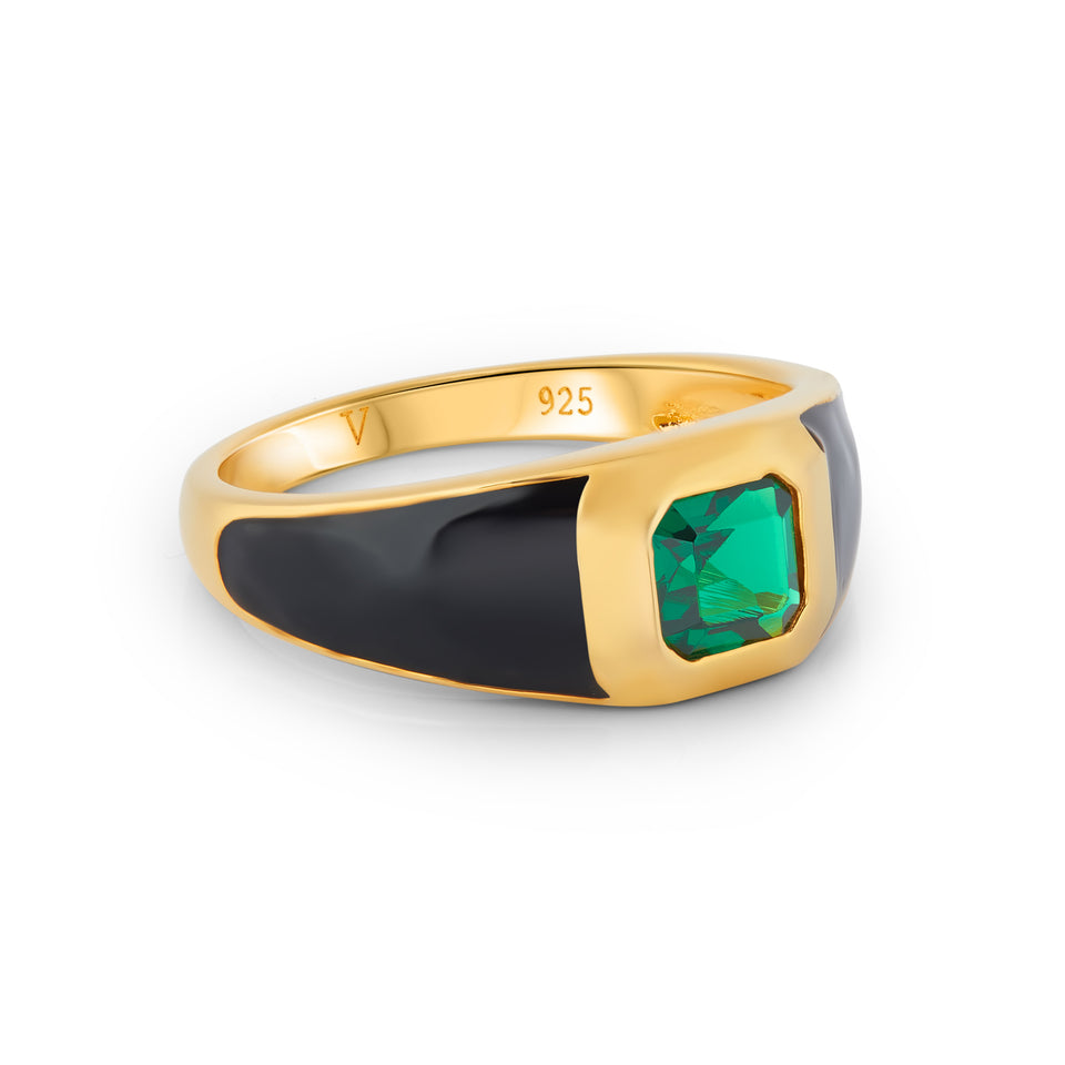Sophie Black Enamel Signet Ring