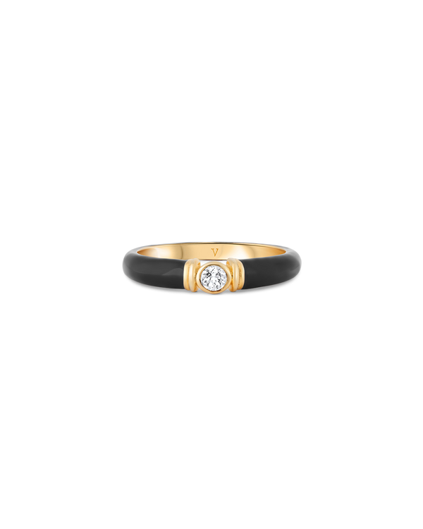 Kiki Black Enamel Ring